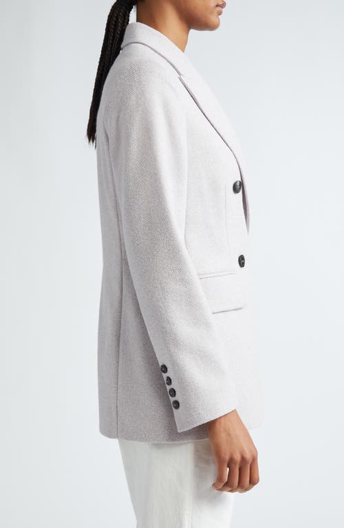 Eleventy Double Breasted Herringbone Blazer In Viola