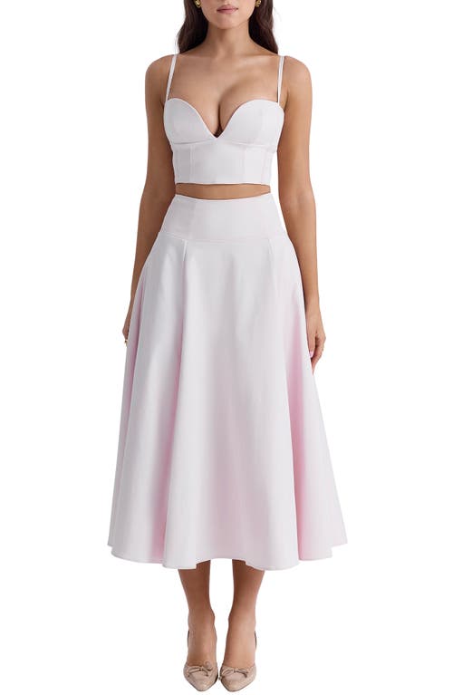 Shop House Of Cb Rita Midi Skirt In Ballet Slipper