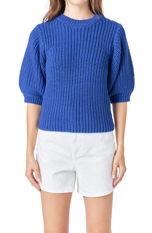 Shop English Factory Elbow Sleeve Sweater In Blue