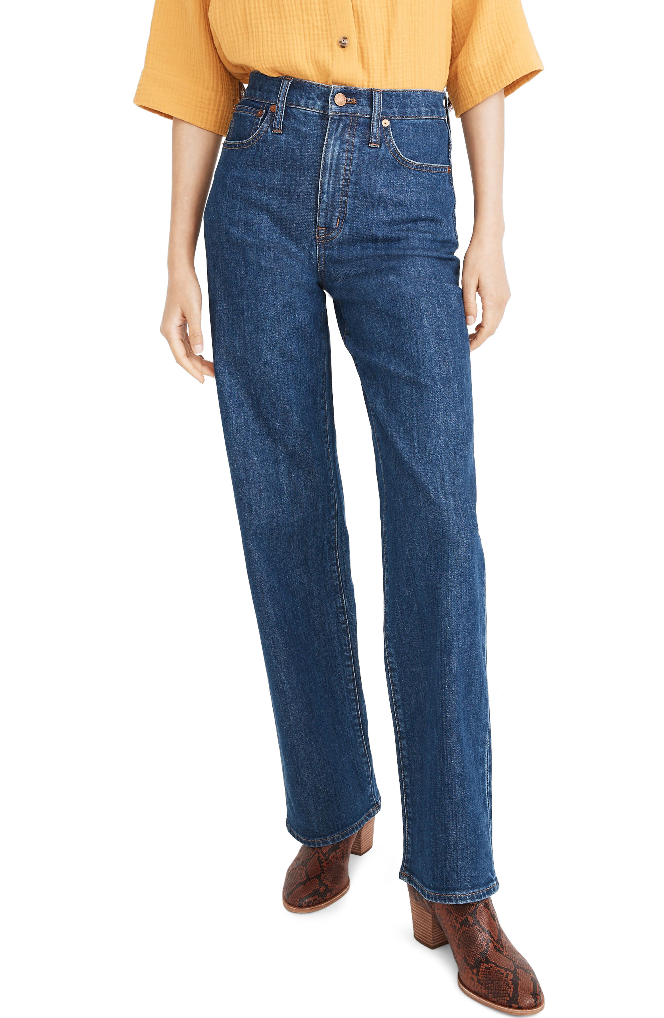 madewell slim wide leg jeans