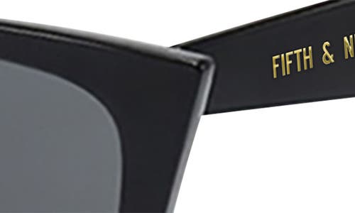 Fifth & Ninth Chicago 53mm Polarized Cat Eye Sunglasses In Black/black