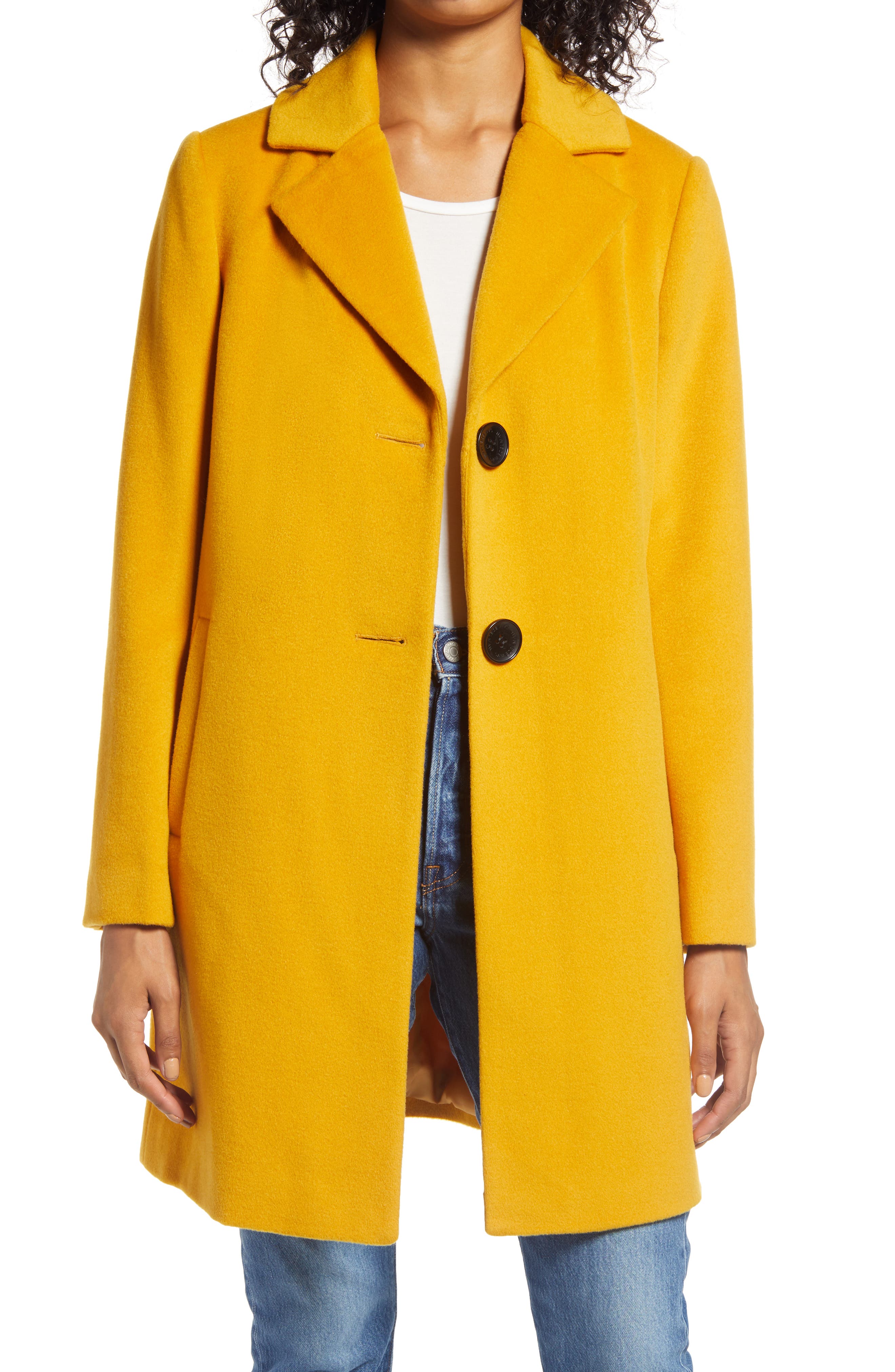 mustard yellow winter coats