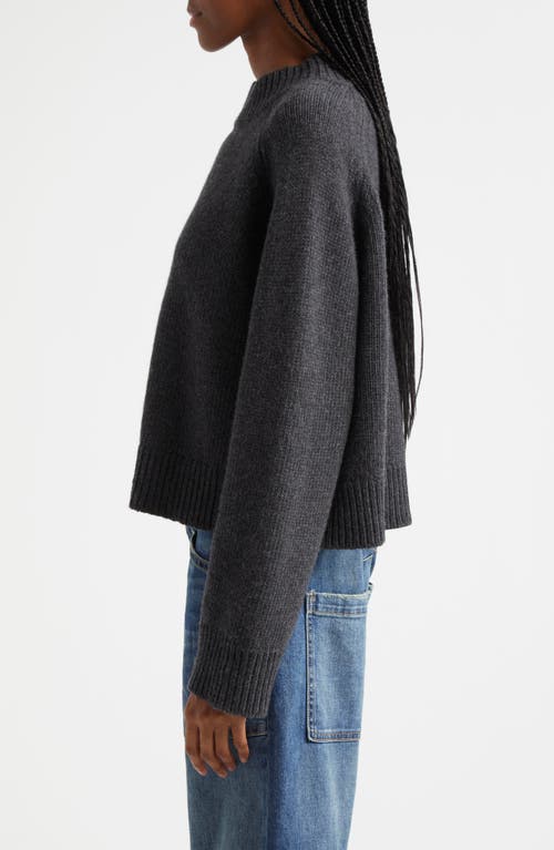 Shop Nili Lotan Haisley Wool Mock Neck Sweater In Dark Charcoal Melange