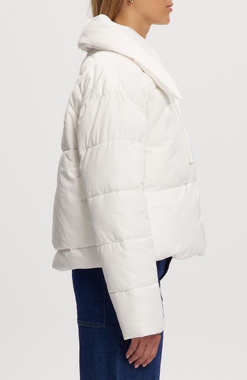 Noize Crop Puffer Jacket In White