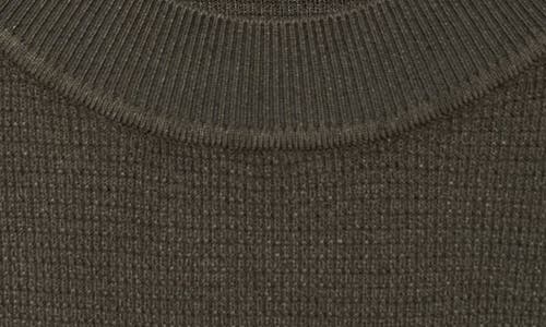 Mango Waffle Knit Short Sleeve Sweater In Forest Green