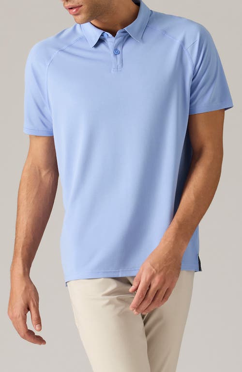 Shop Rhone Delta Piqué Performance Polo In Blue Mist/zen Blue