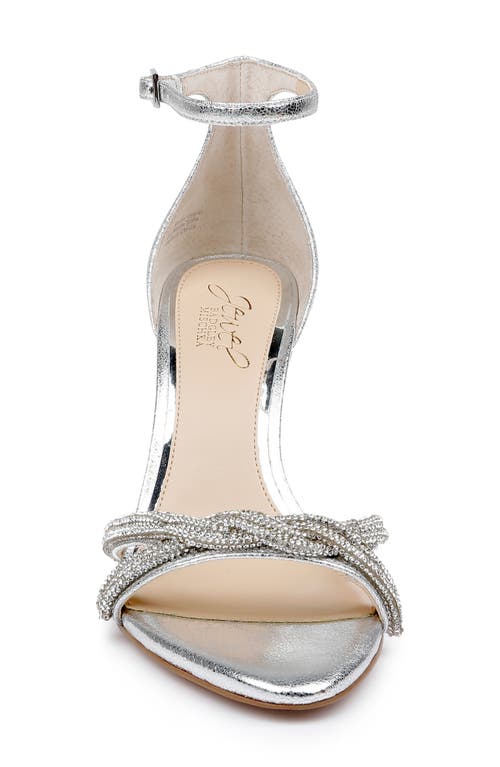 Jewel Badgley Mischka Vani Womens Adjustable Manmade Ankle Strap In Silver
