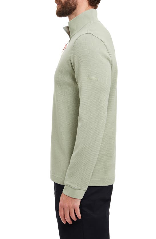 Shop Sealskinz Forncet Quarter Zip Organic Cotton Pullover In Green