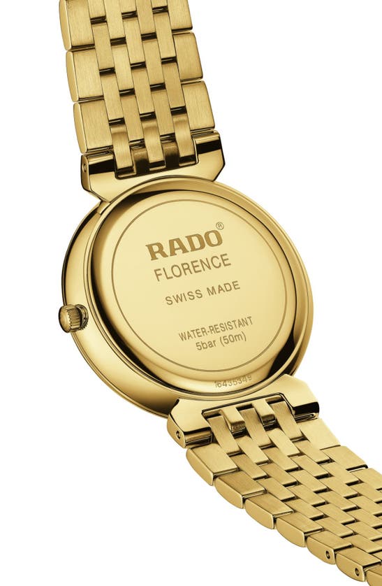 Shop Rado Florence Diamond Bracelet Watch, 38mm In Yellow Gold