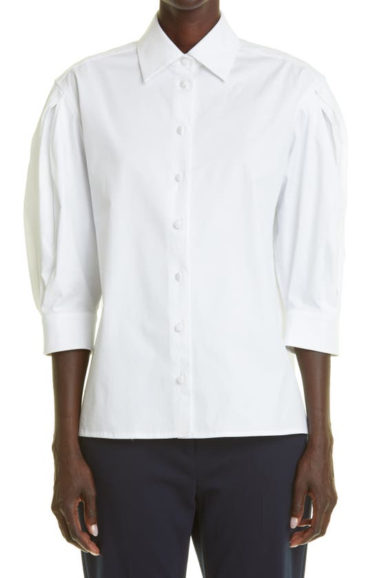 Max Mara Cotton Poplin Shirt In Bianco Ottico