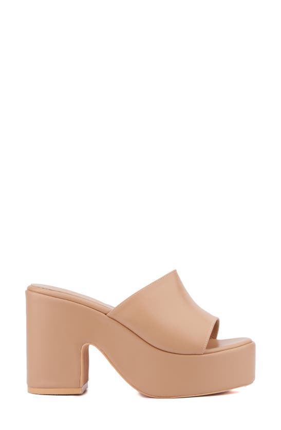 Shop Olivia Miller Crush Platform Slide Sandal In Beige