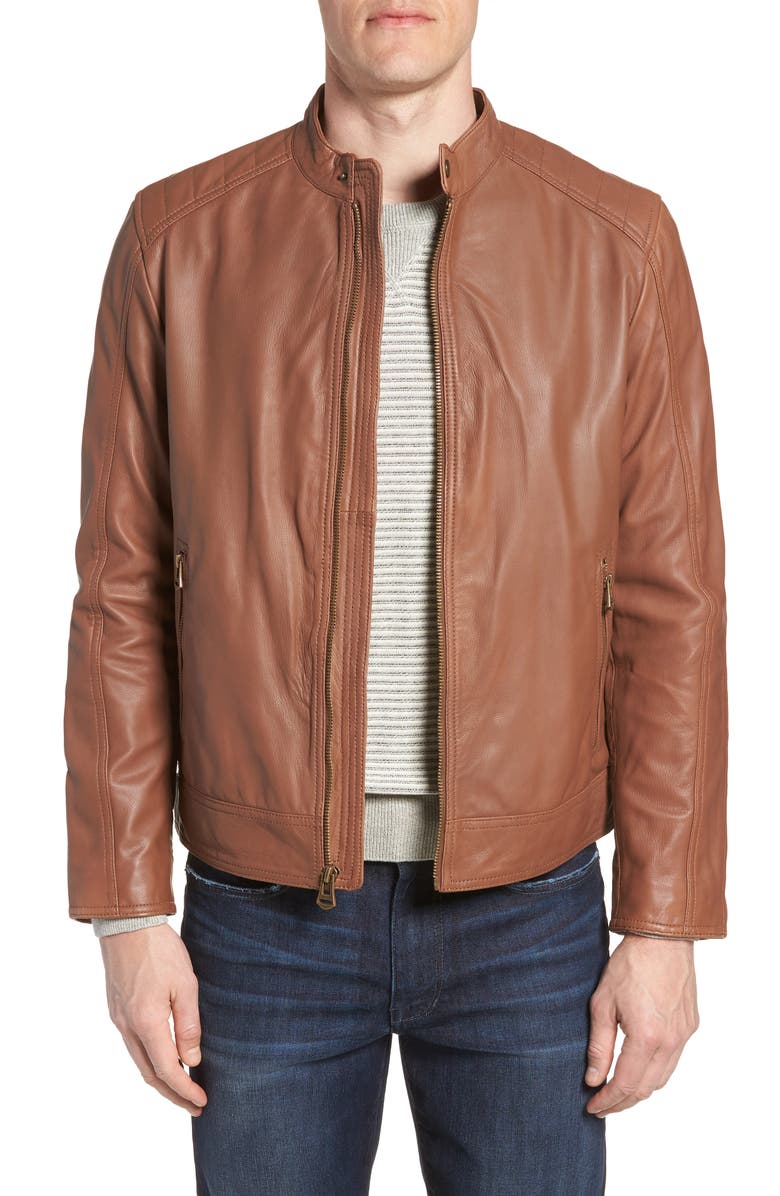 Washed Leather Moto Jacket