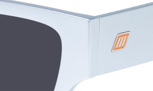 Le Specs Atlantis 50mm Rectangular Sunglasses In Matte Silver