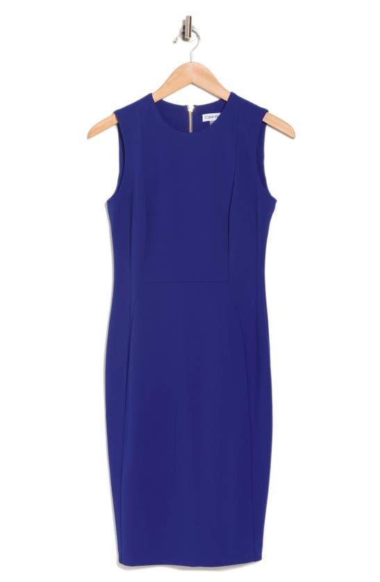Calvin Klein Sleeveless Sheath Dress In Ultamarine