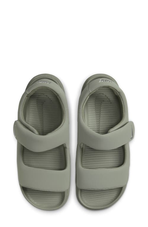 Shop Nike Calm Sandal In Army/metallic Silver