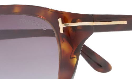 Tom Ford 58mm Pilot Sunglasses In Dark Havana/gradient Smoke