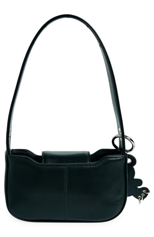 Shop Justine Clenquet Dylan Faux Leather Shoulder Bag With Teddy Bear Bag Charm In Black W/teddy