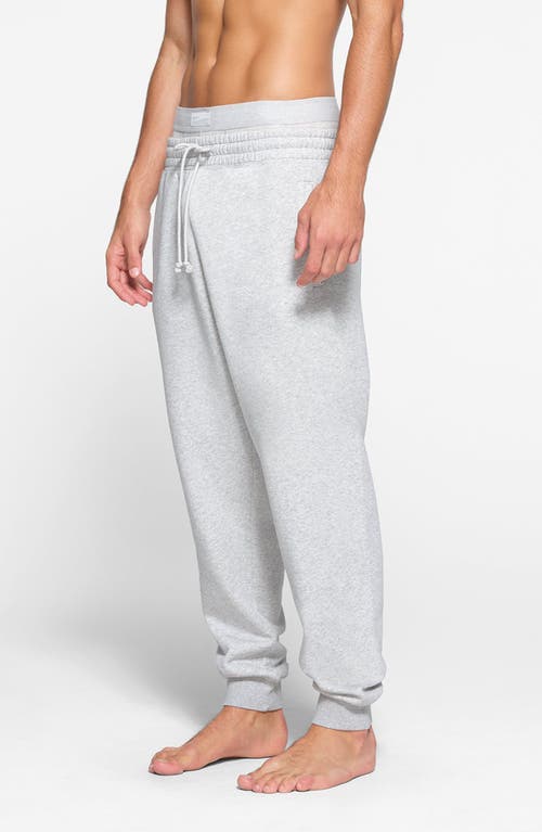 Skims Mens Light Heather Grey Tapered Soft-knit Cotton-blend Jogging Bottoms In Light Heather Grey