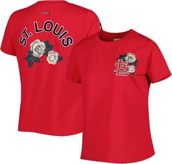 Women's Pro Standard Red St. Louis Cardinals Roses Fitted T-Shirt
