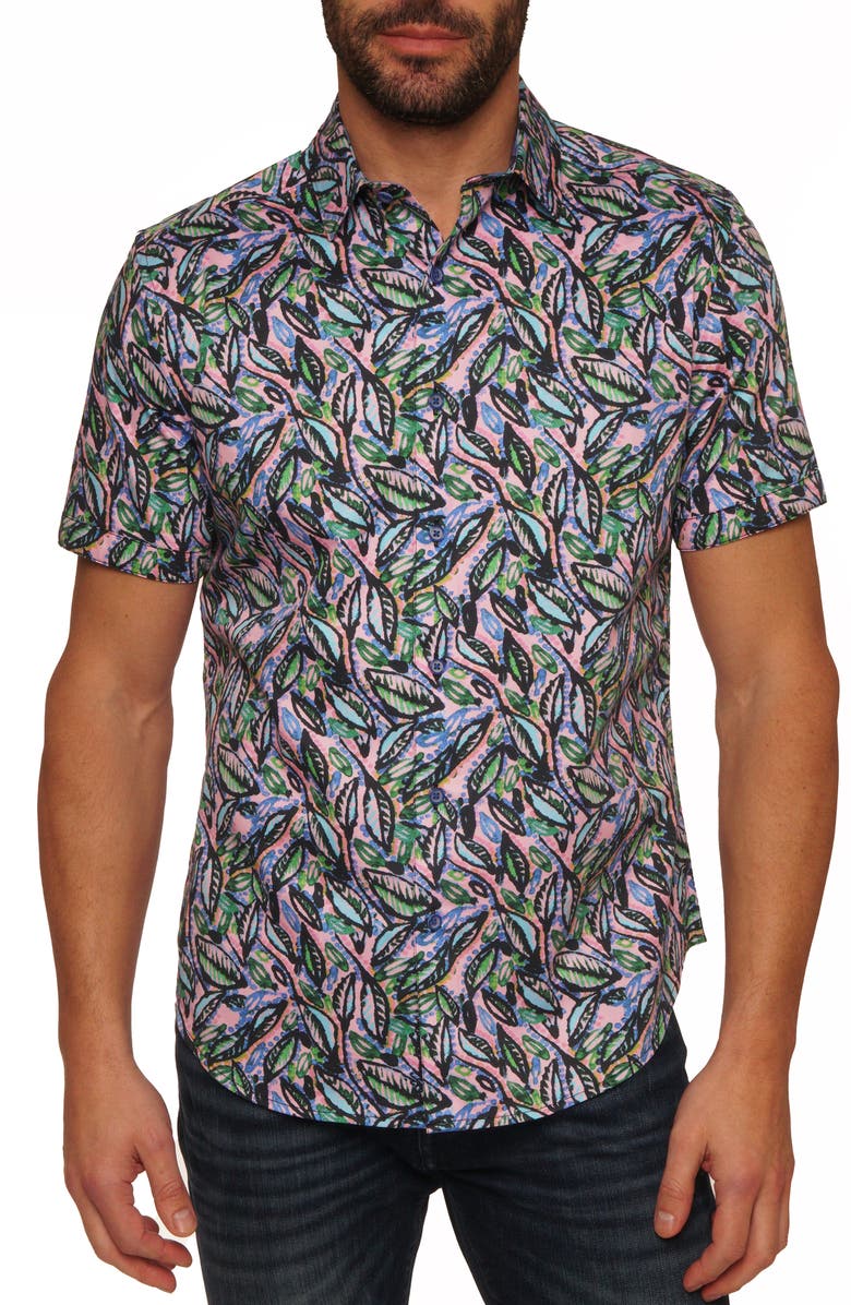 Robert Graham Alford Classic Fit Leaf Short Sleeve Button-Up Shirt ...