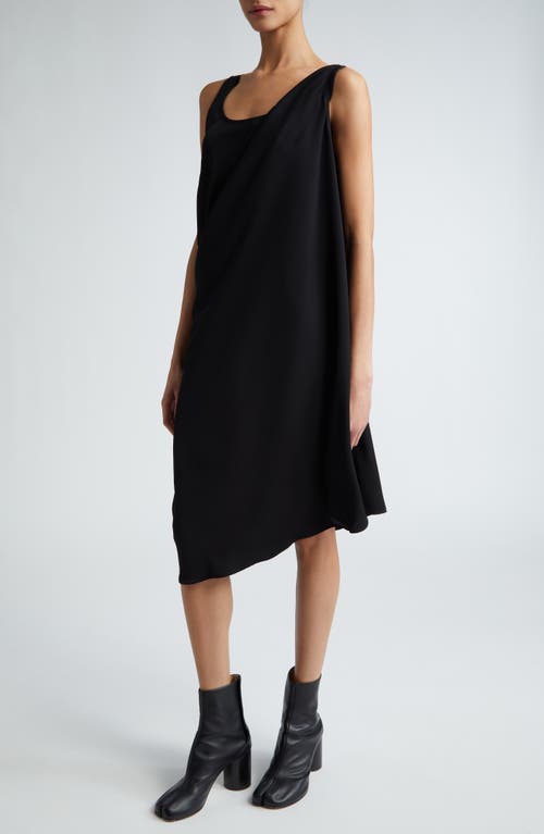 Shop Mm6 Maison Margiela Sleeveless Asymmetric Hem Dress In Black