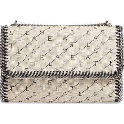 Stella Mccartney Falabella Logo Canvas Shoulder Bag - Beige