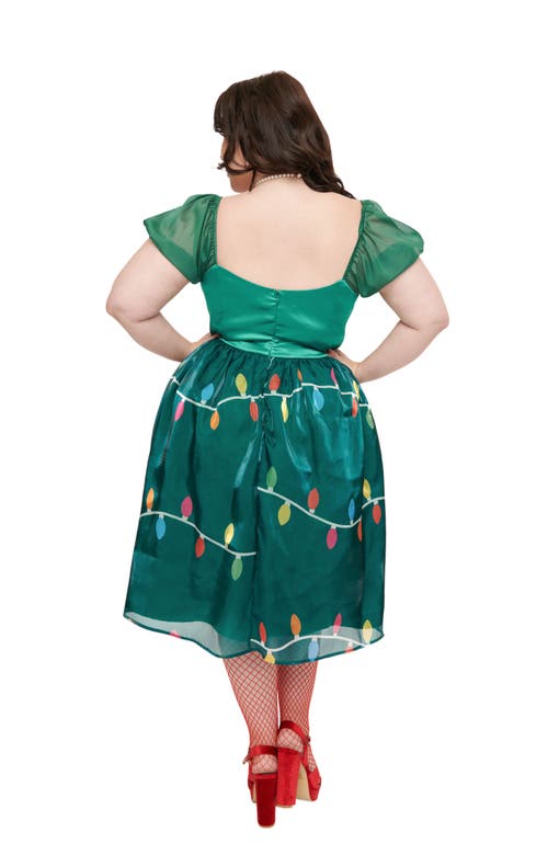 UNIQUE VINTAGE UNIQUE VINTAGE PLUS SIZE PUFF SLEEVE SWEETHEART FIT & FLARE DRESS 