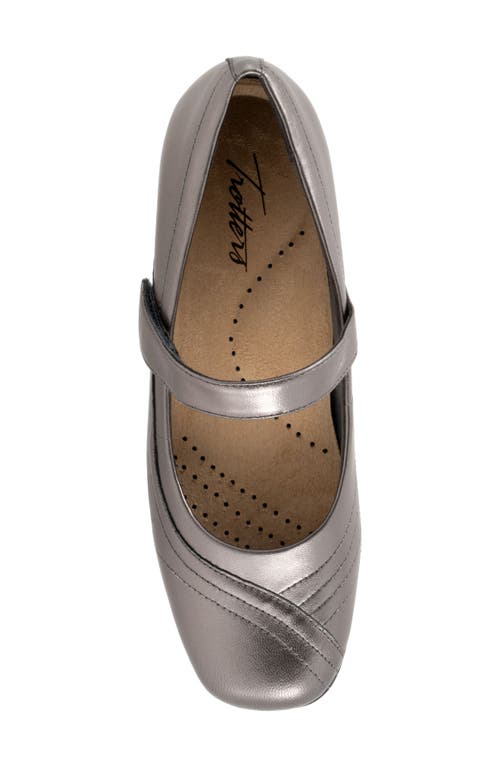 Trotters Sherese Mary Jane Flat In Pewter