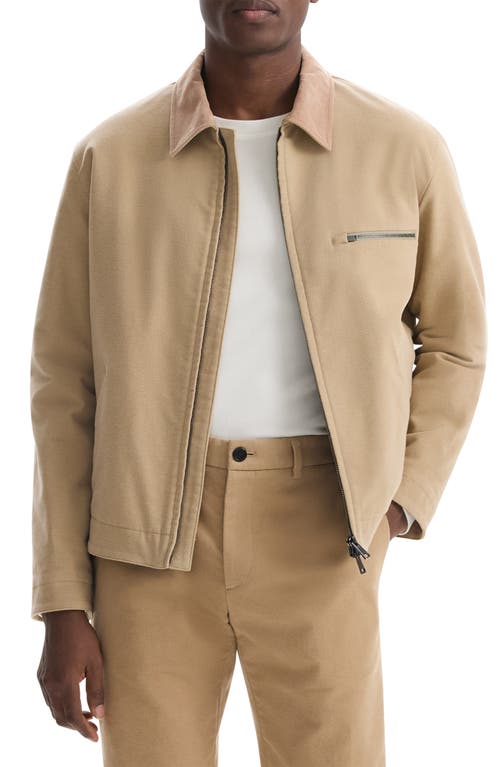 Theory Zip-up Brushed Cotton Twill Jacket In New Camel