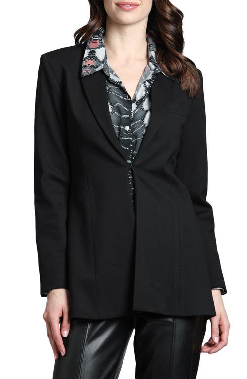 Shop Apny Retro Ponte Knit Blazer In Black