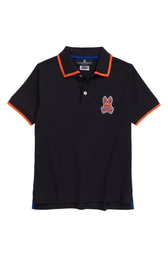 Psycho Bunny Kids' Hartsop Chain Stitch Logo Polo In Navy | ModeSens