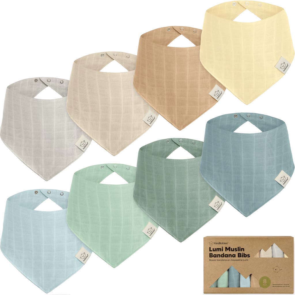 Keababies 8-pack Lumi Muslin Bandana Bibs In Mirage