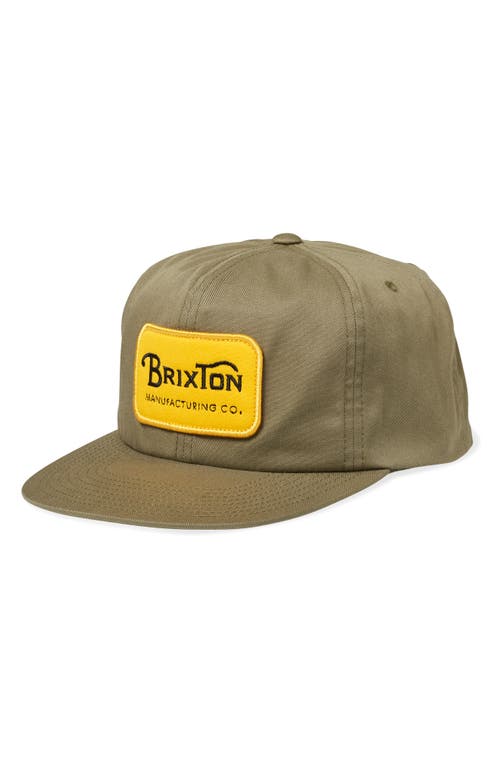 Brixton Grade Hp Twill Baseball Cap In Olive Surplus