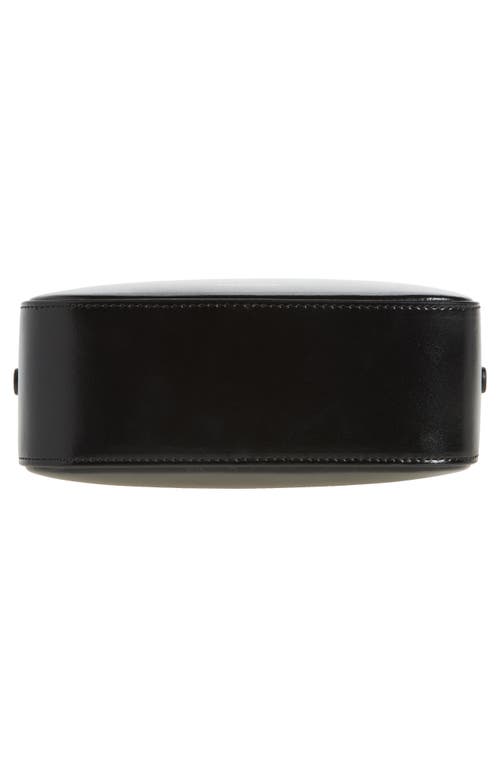 Mansur Gavriel Double Zip Leather Camera Crossbody Bag In Black