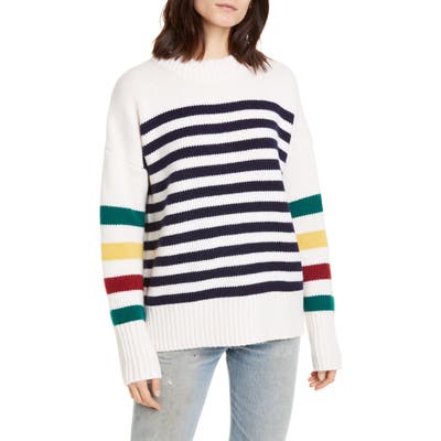 La Ligne Multi Stripe Marin Wool & Cashmere Sweater, Ivory