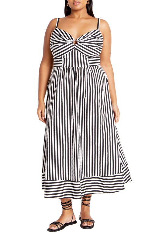 CITY CHIC CITY CHIC ZAYA STRIPE SLEEVELESS MIDI DRESS 