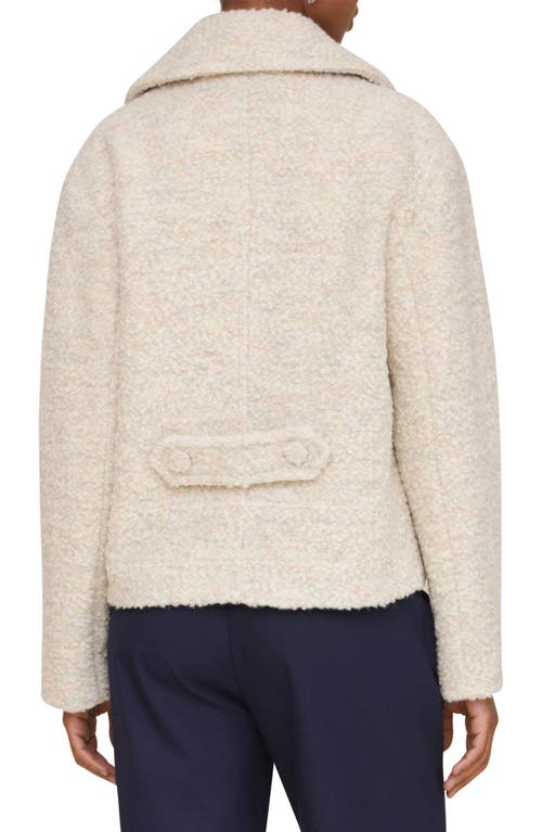 Shop Avec Les Filles Cocoon Wool Blend Peacoat In Cream Multi