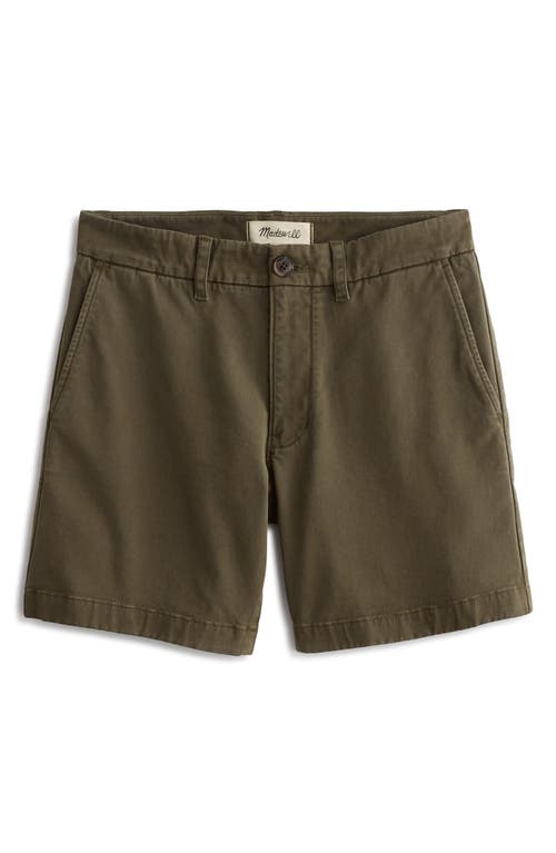 Shop Madewell Chino Shorts In Deep Green