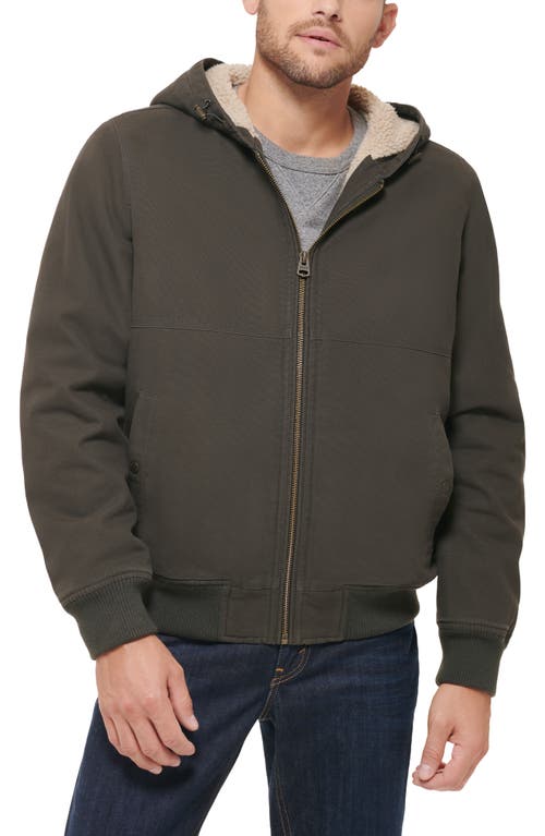 levi's Workwear Faux Shearling Lined Cotton Canvas Hooded Jacket at Nordstrom,