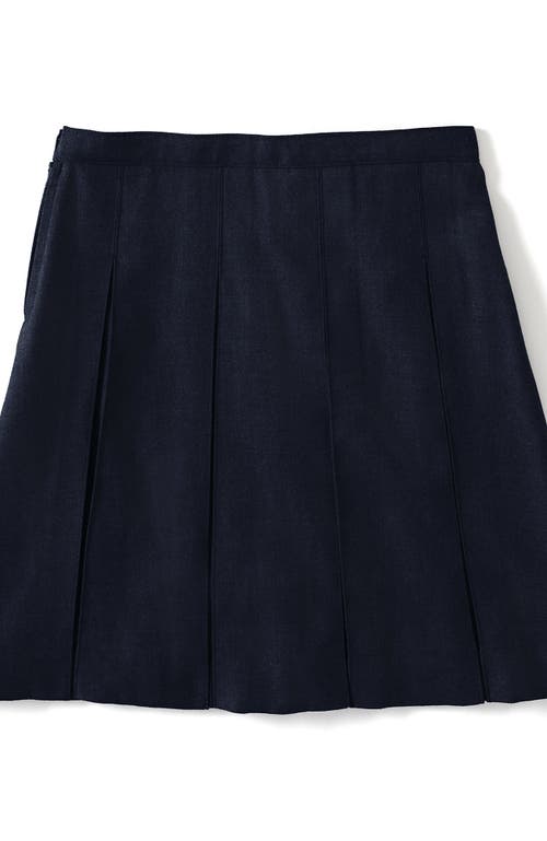 LANDS' END LANDS' END SCHOOL UNIFORM GIRLS SOLID BOX PLEAT SKIRT BELOW THE KNEE