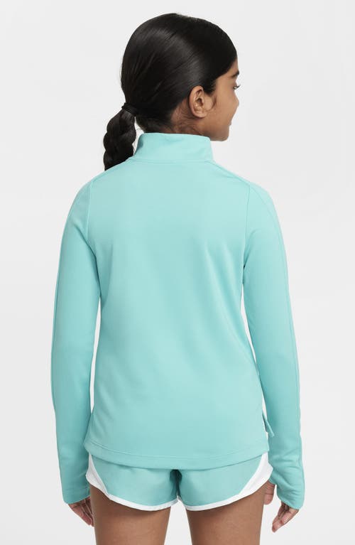 Shop Nike Kids' Dri-fit Half Zip Pullover In Green Frost/white