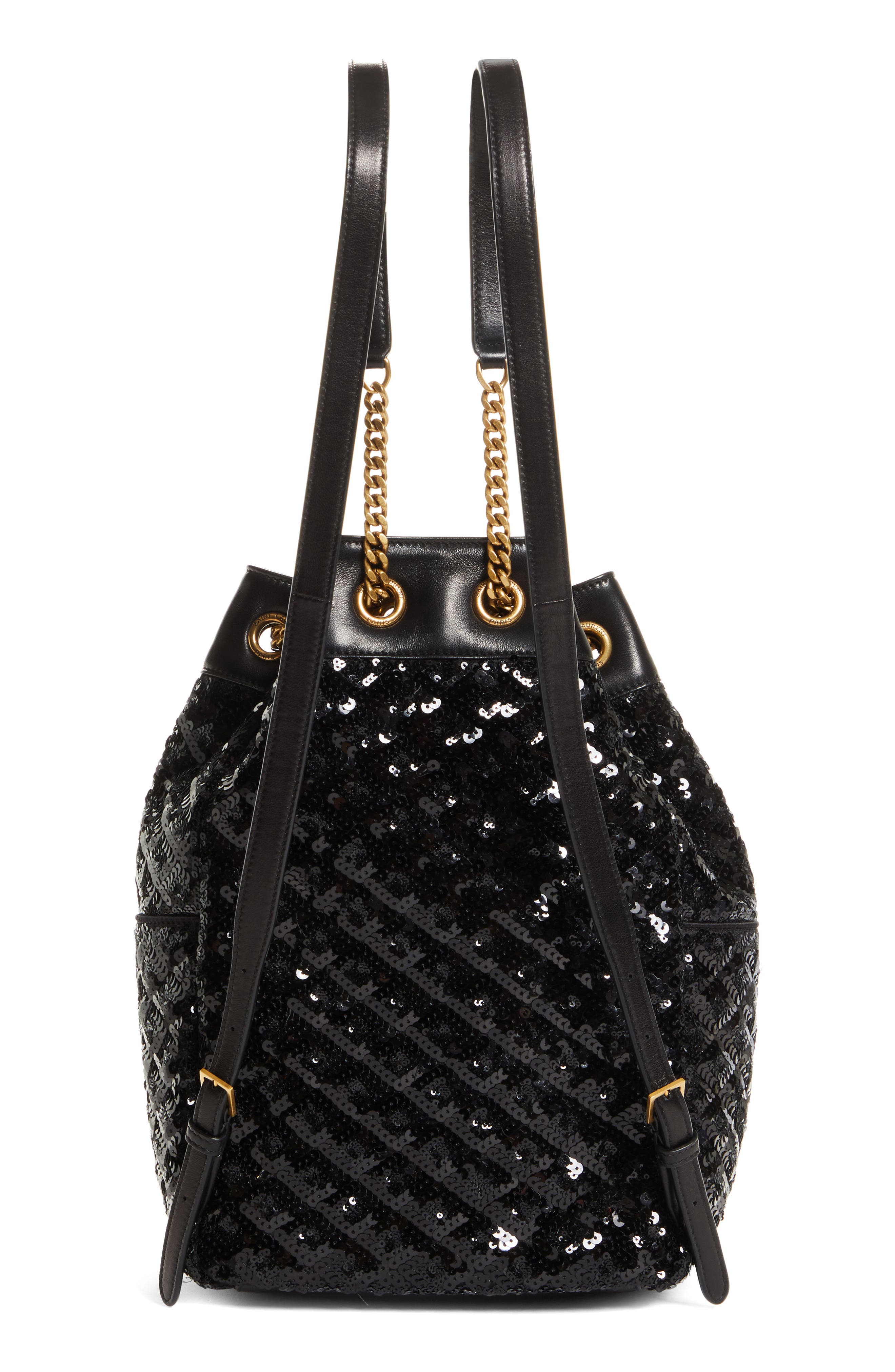 Saint Laurent Monogram Sequin Backpack in Nero | Smart Closet