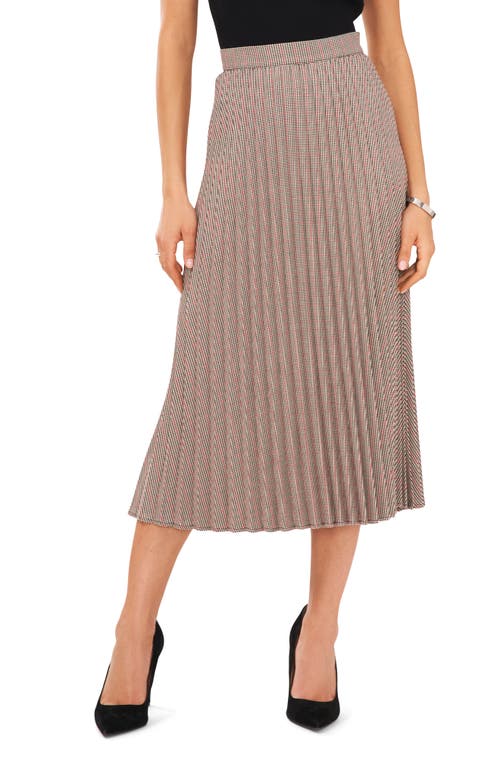 halogen(r) Dainty Plaid Pleated Midi Skirt in New Ivory