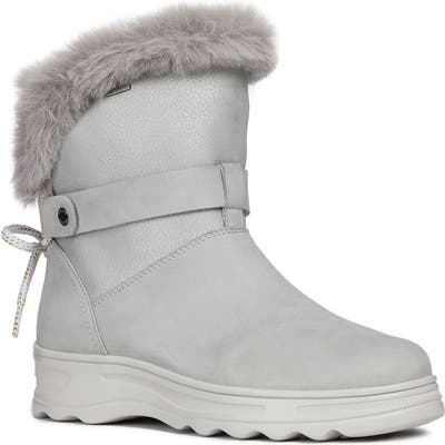 Geox Hosmos Abx Waterproof Faux Fur Trim Boot, Grey