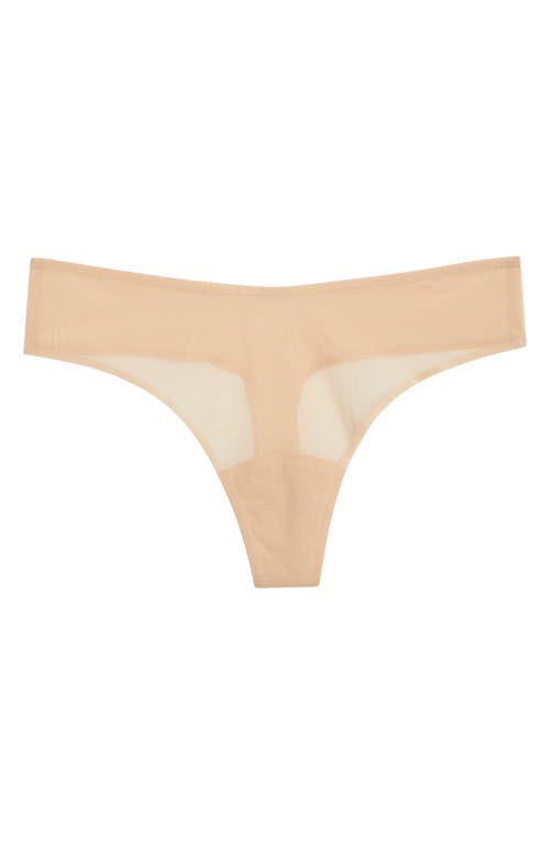 Chic Mesh Thong in Beige