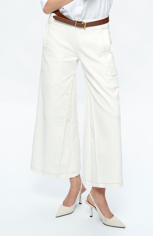 Bayeas Timothy Low Rise Ankle Wide Leg Jeans In Cream