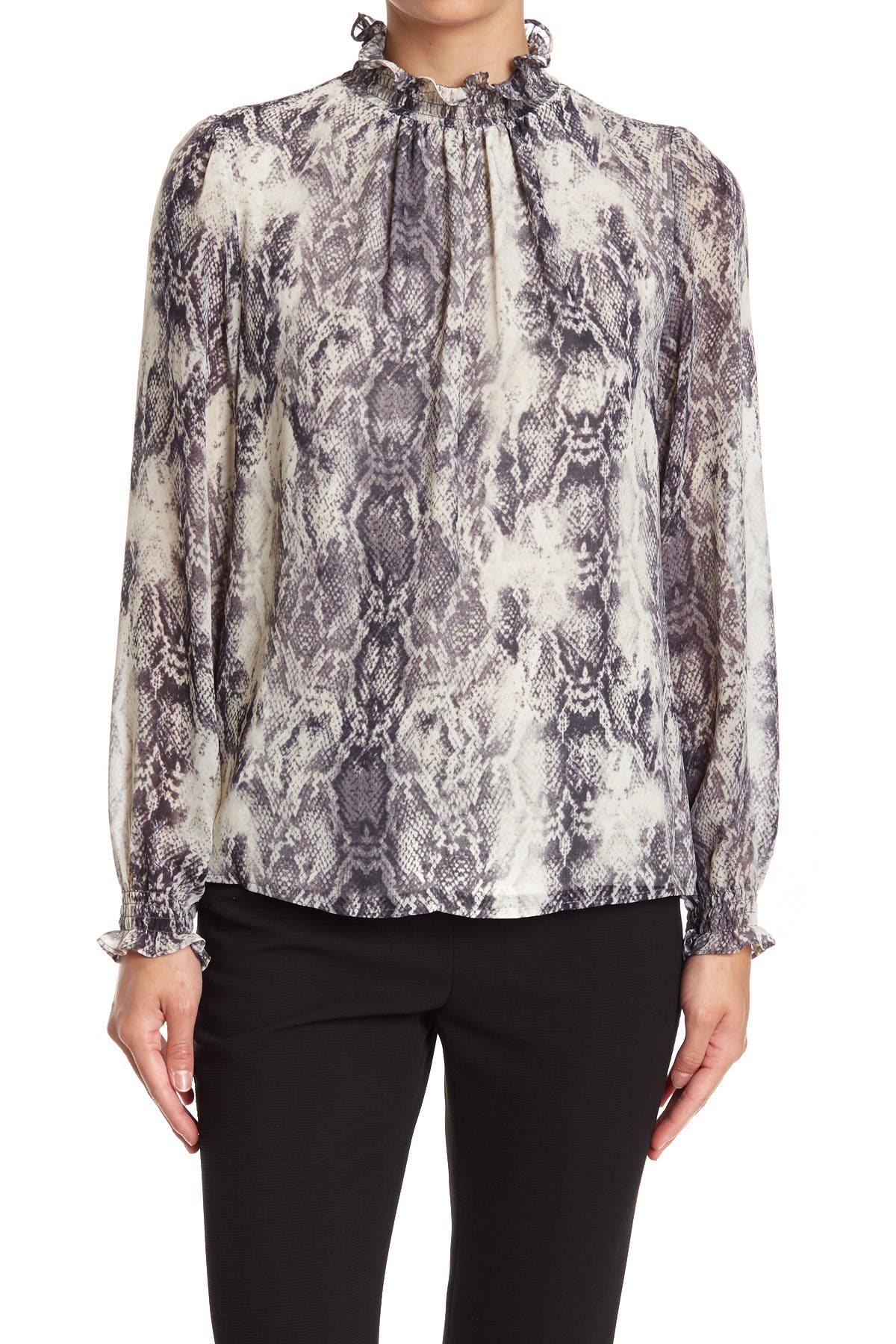 vince camuto smocked neck blouse