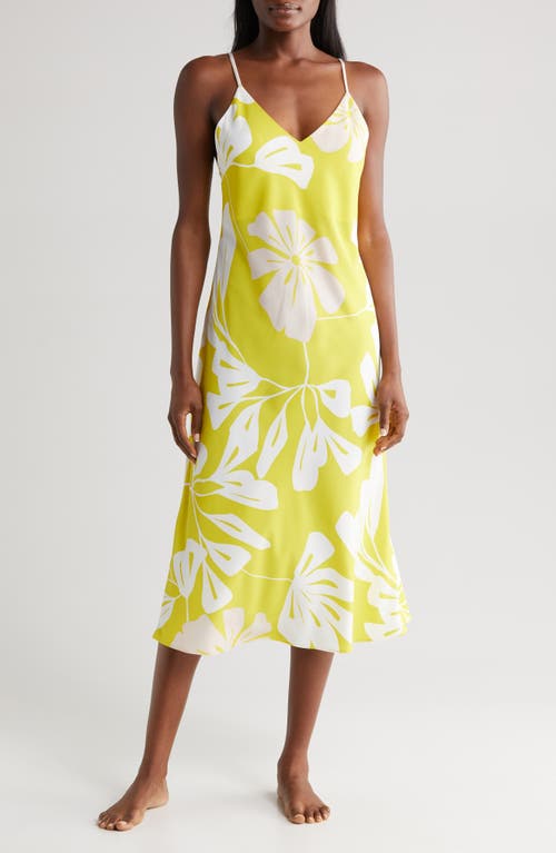 Palma Floral Nightgown in Chartreuse