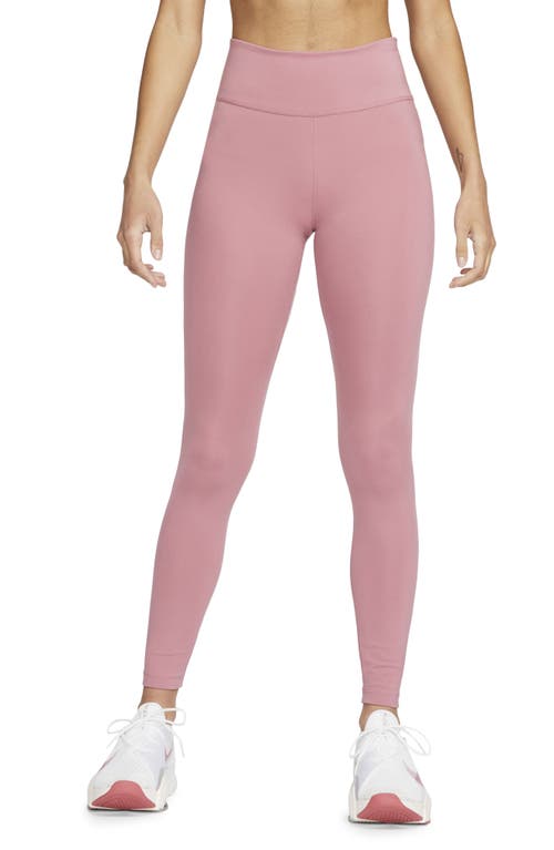 Nike One Dri-fit Leggings In Desert Berry/white