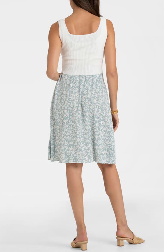 Shop Seraphine Sleeveless Maternity/nursing Dress In Sage